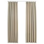 Cortinas opacas con ganchos 2 unidades beige 140x225 cm de vidaXL, Cortinas y visillos - Ref: Foro24-134447, Precio: 49,21 €,...
