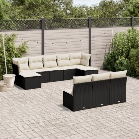Set de sofás de jardín 10 pzas cojines ratán sintético negro de , Conjuntos de jardín - Ref: Foro24-3218286, Precio: 486,02 €...
