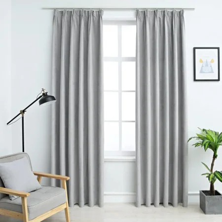Verdunkelungsvorhänge mit Haken 2 Stück grau 140x225 cm von vidaXL, Vorhänge und Gardinen - Ref: Foro24-134468, Preis: 45,51 ...