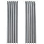 Cortinas opacas con ganchos 2 piezas gris 140x225 cm de vidaXL, Cortinas y visillos - Ref: Foro24-134468, Precio: 43,04 €, De...