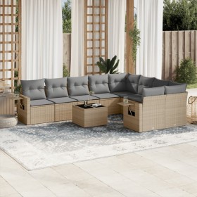 Juego de sofás jardín con cojines beige 10 pzas ratán sintético de , Conjuntos de jardín - Ref: Foro24-3220648, Precio: 590,0...