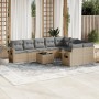 Juego de sofás jardín con cojines beige 10 pzas ratán sintético de , Conjuntos de jardín - Ref: Foro24-3220648, Precio: 590,0...