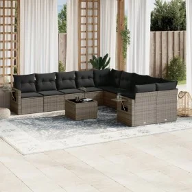 Set de sofás de jardín 11 pzas y cojines ratán sintético gris de , Conjuntos de jardín - Ref: Foro24-3220719, Precio: 650,01 ...