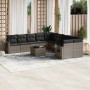 Set de sofás de jardín 11 pzas y cojines ratán sintético gris de , Conjuntos de jardín - Ref: Foro24-3220719, Precio: 648,51 ...