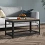 Mesita auxiliar MDF y hierro gris y negro 90x45x45 cm de vidaXL, Mesas de centro - Ref: Foro24-286083, Precio: 79,21 €, Descu...