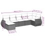 Set de sofás de jardín 7 piezas con cojines ratán PE gris de , Sofás modulares de exterior - Ref: Foro24-3221679, Precio: 433...