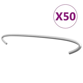 Ganchos de gaviones 50 unidades acero galvanizado 40 cm de vidaXL, Accesorios para rejas y vallas - Ref: Foro24-145623, Preci...
