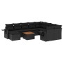 Set de sofás de jardín 11 pzas y cojines ratán sintético negro de , Sofás modulares de exterior - Ref: Foro24-3224851, Precio...