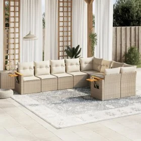 Set de sofás de jardín 9 pzas con cojines ratán sintético beige de , Conjuntos de jardín - Ref: Foro24-3227143, Precio: 652,5...