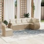 Juego de sofás jardín con cojines 6 pzas ratán sintético beige de , Conjuntos de jardín - Ref: Foro24-3221427, Precio: 434,47...