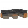 Set de muebles de jardín 9 pzas y cojines ratán sintético gris de , Conjuntos de jardín - Ref: Foro24-3227936, Precio: 516,19...