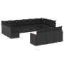 Set de sofás de jardín y cojines 13 pzas ratán sintético negro de , Conjuntos de jardín - Ref: Foro24-3258856, Precio: 836,29...