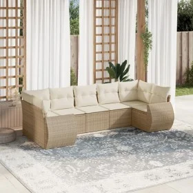 Set sofás de jardín 7 piezas y cojines ratán sintético beige by , Modular outdoor sofas - Ref: Foro24-3221787, Price: 562,11 ...