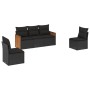 Set de muebles de jardín 5 pzas y cojines ratán sintético negro de , Conjuntos de jardín - Ref: Foro24-3227525, Precio: 303,3...
