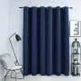 Cortina opaca con anillas de metal azul 290x245 cm de vidaXL, Cortinas y visillos - Ref: Foro24-134453, Precio: 40,81 €, Desc...