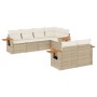 Set sofás de jardín 7 piezas y cojines ratán sintético beige de , Conjuntos de jardín - Ref: Foro24-3226982, Precio: 601,71 €...