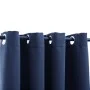 Cortina opaca con anillas de metal azul 290x245 cm de vidaXL, Cortinas y visillos - Ref: Foro24-134453, Precio: 40,81 €, Desc...