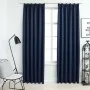 Blackout curtains with hooks 2 pieces blue 140x225 cm by vidaXL, Curtains and curtains - Ref: Foro24-134455, Price: 43,45 €, ...