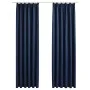 Blackout curtains with hooks 2 pieces blue 140x225 cm by vidaXL, Curtains and curtains - Ref: Foro24-134455, Price: 43,45 €, ...