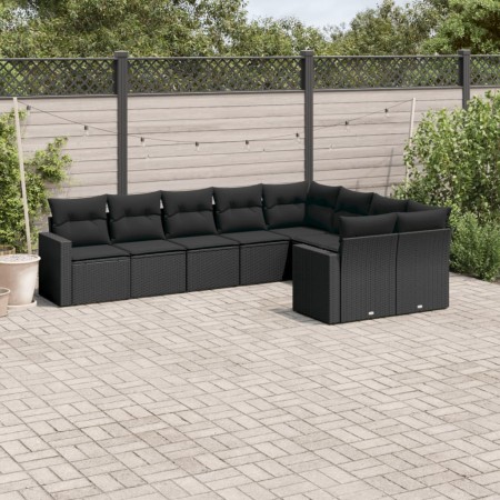 Set de sofás de jardín 8 piezas y cojines ratán sintético negro de , Conjuntos de jardín - Ref: Foro24-3219425, Precio: 565,6...