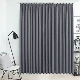 Cortina opaca con ganchos gris 290x245 cm de vidaXL, Cortinas y visillos - Ref: Foro24-134433, Precio: 33,19 €, Descuento: %