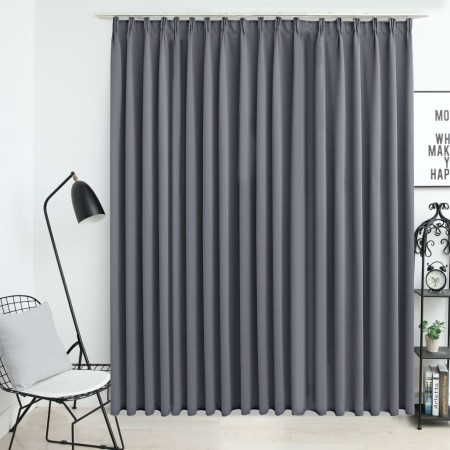 Cortina opaca con ganchos gris 290x245 cm de vidaXL, Cortinas y visillos - Ref: Foro24-134433, Precio: 33,19 €, Descuento: %