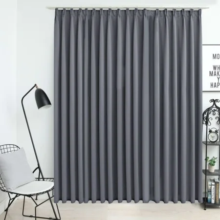 Cortina opaca con ganchos gris 290x245 cm de vidaXL, Cortinas y visillos - Ref: Foro24-134433, Precio: 34,50 €, Descuento: %