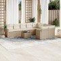 Juego de sofás jardín con cojines beige 10 pzas ratán sintético de , Conjuntos de jardín - Ref: Foro24-3219438, Precio: 641,4...