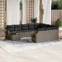 Set de sofás de jardín 11 pzas y cojines ratán sintético gris de , Conjuntos de jardín - Ref: Foro24-3220729, Precio: 648,51 ...