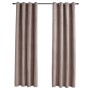 Cortinas opacas con anillas de metal 2 pzs gris topo 140x175 cm de vidaXL, Cortinas y visillos - Ref: Foro24-134476, Precio: ...