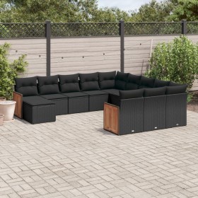 Set de sofás de jardín 12 piezas cojines ratán sintético negro de , Conjuntos de jardín - Ref: Foro24-3228260, Precio: 733,22...