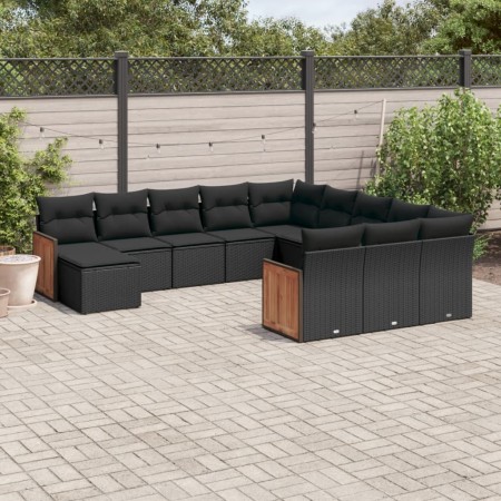 Set de sofás de jardín 12 piezas cojines ratán sintético negro de , Conjuntos de jardín - Ref: Foro24-3228260, Precio: 733,22...