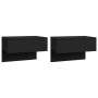 Mesitas de noche de pared 2 unidades negras de vidaXL, Mesitas de noche - Ref: Foro24-810938, Precio: 64,76 €, Descuento: %