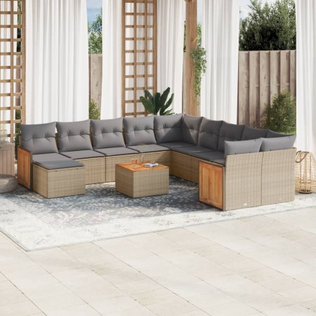 Set de sofás de jardín 12 pzas y cojines ratán sintético marrón de , Conjuntos de jardín - Ref: Foro24-3228257, Precio: 700,4...