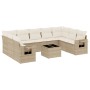 Juego de sofás jardín con cojines beige 10 pzas ratán sintético de , Conjuntos de jardín - Ref: Foro24-3252945, Precio: 733,7...