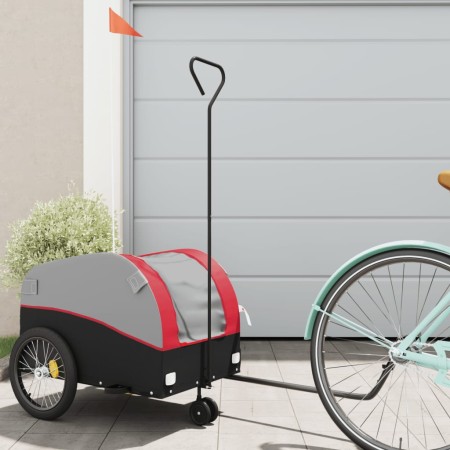 Remolque para bicicleta hierro negro y rojo 30 kg de , Remolques para bicicletas - Ref: Foro24-94139, Precio: 88,38 €, Descue...