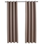 Cortinas opacas con anillas de metal 2 pzs gris topo 140x175 cm de vidaXL, Cortinas y visillos - Ref: Foro24-134434, Precio: ...