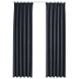 Cortinas opacas con ganchos 2 unidades gris antracita 140x175cm de vidaXL, Cortinas y visillos - Ref: Foro24-134461, Precio: ...