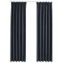 Cortinas opacas con ganchos 2 unidades gris antracita 140x175cm de vidaXL, Cortinas y visillos - Ref: Foro24-134461, Precio: ...