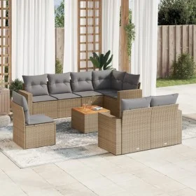 Set de sofás de jardín 9 pzas con cojines ratán sintético beige de , Conjuntos de jardín - Ref: Foro24-3224218, Precio: 582,4...