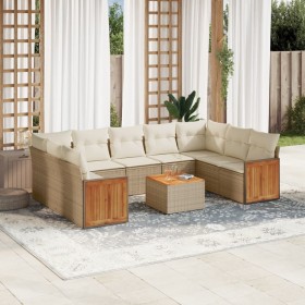 Juego de sofás jardín con cojines beige 10 pzas ratán sintético de , Conjuntos de jardín - Ref: Foro24-3260364, Precio: 703,1...