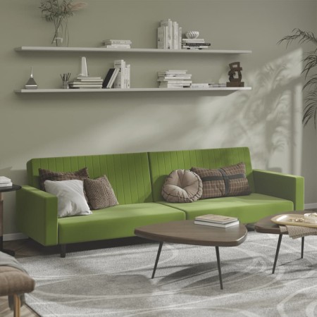 Sofá cama de 2 plazas terciopelo verde claro de , Sofás - Ref: Foro24-375940, Precio: 265,04 €, Descuento: %