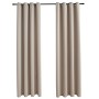 Cortinas opacas con anillas de metal 2 uds beige 140x225 cm de vidaXL, Cortinas y visillos - Ref: Foro24-134443, Precio: 44,5...