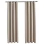 Cortinas opacas con anillas de metal 2 uds beige 140x225 cm de vidaXL, Cortinas y visillos - Ref: Foro24-134443, Precio: 43,4...