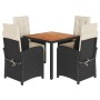 Set de muebles jardín 5 pzas con cojines ratán sintético negro de , Conjuntos de jardín - Ref: Foro24-3212469, Precio: 681,86...