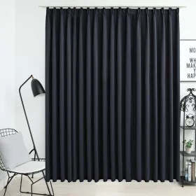 Cortina opaca con ganchos negro 290x245 cm de vidaXL, Cortinas y visillos - Ref: Foro24-134417, Precio: 37,40 €, Descuento: %