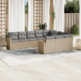 Juego de sofás jardín con cojines beige 10 pzas ratán sintético de , Conjuntos de jardín - Ref: Foro24-3219479, Precio: 626,2...