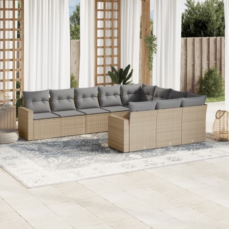 Juego de sofás jardín con cojines beige 10 pzas ratán sintético de , Conjuntos de jardín - Ref: Foro24-3219479, Precio: 635,2...