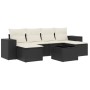 Set de comedor de jardín 7 pzas y cojines ratán sintético negro de , Conjuntos de jardín - Ref: Foro24-3222925, Precio: 368,7...
