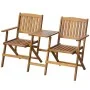 Banco de jardín plegable con mesita 140 cm madera maciza acacia de , Bancos de jardín - Ref: Foro24-42654, Precio: 127,30 €, ...